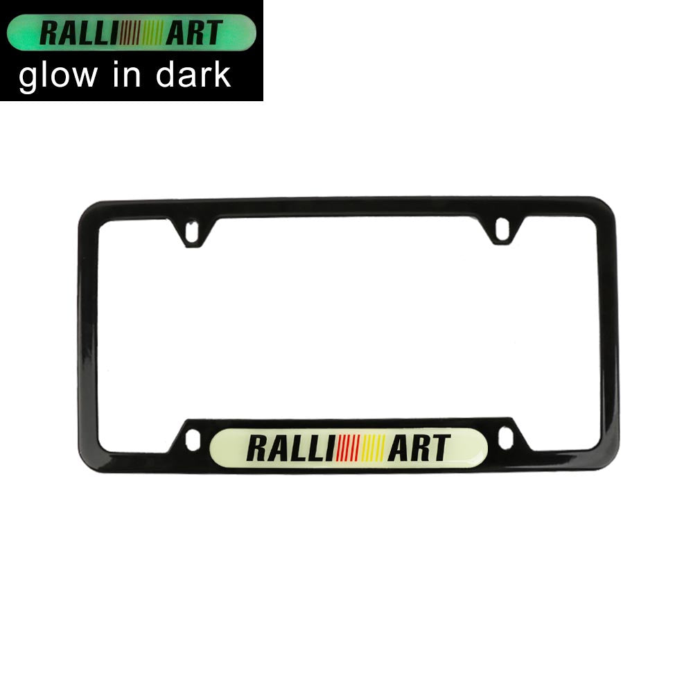 Brand New Universal 1PCS RALLIART Black Metal License Plate Frame