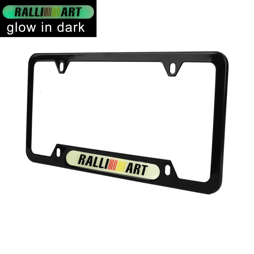 Brand New Universal 1PCS RALLIART Black Metal License Plate Frame