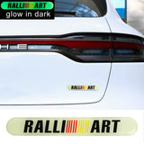 Brand New 1PCS RALLIART Glows in Dark Green Car Trunk Side Fenders Door Badge Scratch Guard Sticker