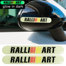 Load image into Gallery viewer, Brand New 2PCS RALLIART Glows in Dark Green Car Trunk Side Fenders Door Badge Scratch Guard Sticker