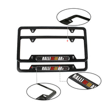 Load image into Gallery viewer, Brand New Universal 2PCS Ralliart Carbon Fiber Look Metal License Plate Frame