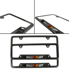 Load image into Gallery viewer, Brand New Universal 2PCS Ralliart Carbon Fiber Look Metal License Plate Frame