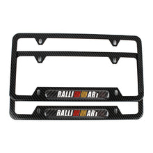 Load image into Gallery viewer, Brand New Universal 2PCS Ralliart Carbon Fiber Look Metal License Plate Frame