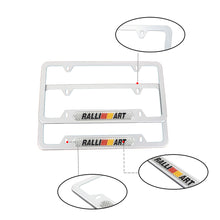 Load image into Gallery viewer, Brand New Universal 2PCS Ralliart Silver Metal License Plate Frame