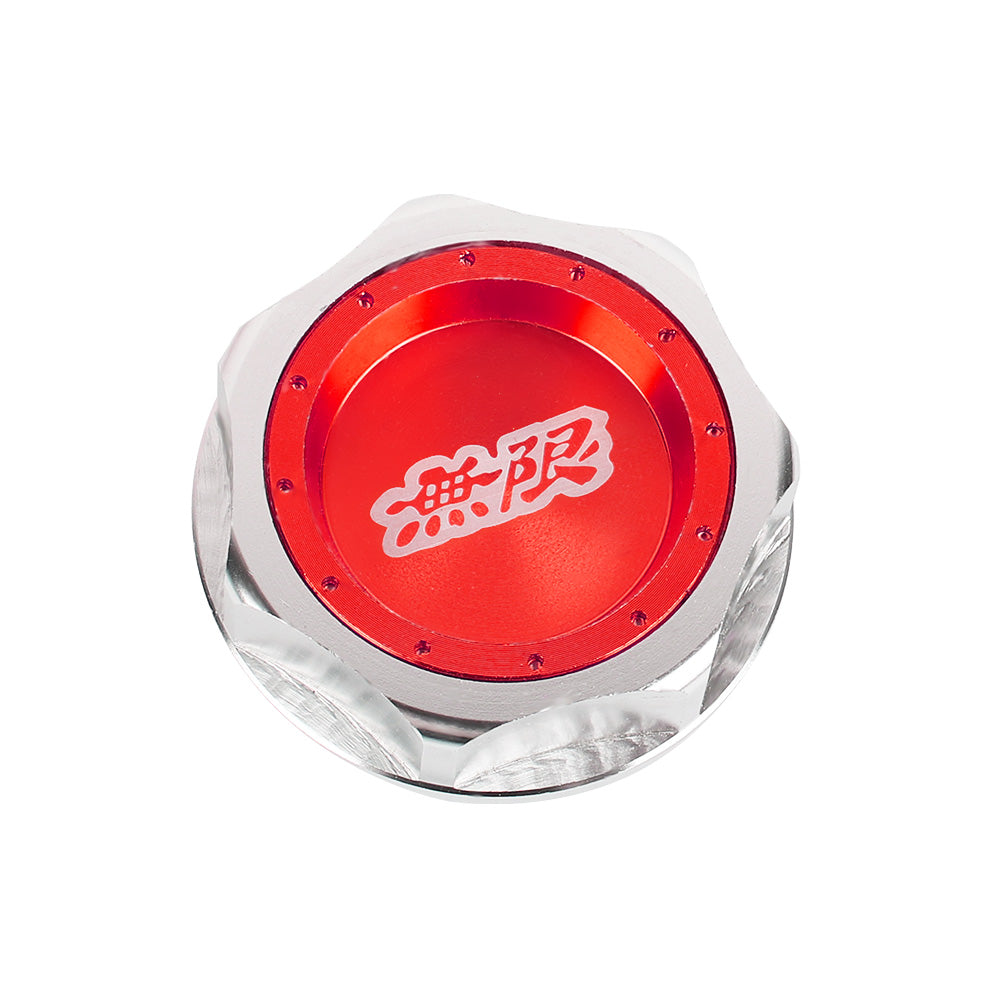 Brand New JDM Mugen Emblem Brushed Red Engine Oil Filler Cap Badge For Honda / Acura