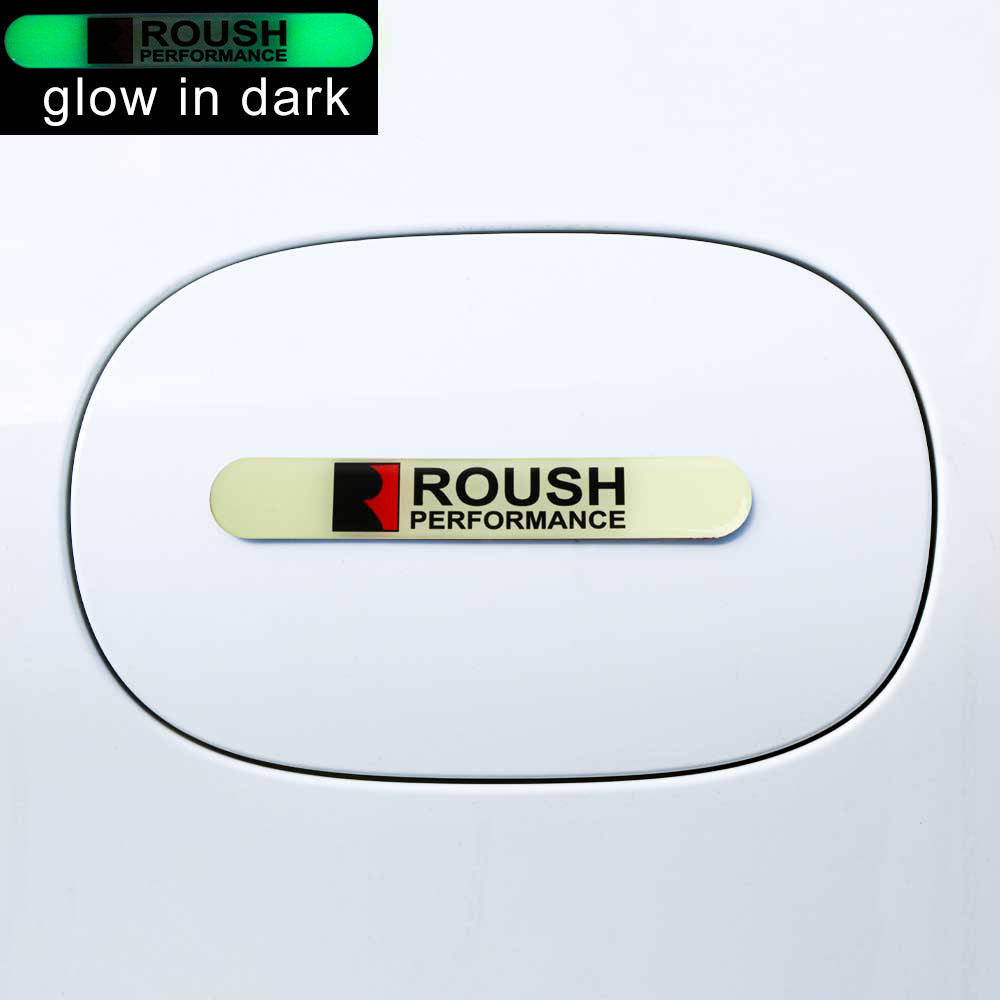 Brand New 1PCS ROUSH PERFORMANCE Glows in Dark Green Car Trunk Side Fenders Door Badge Scratch Guard Sticker