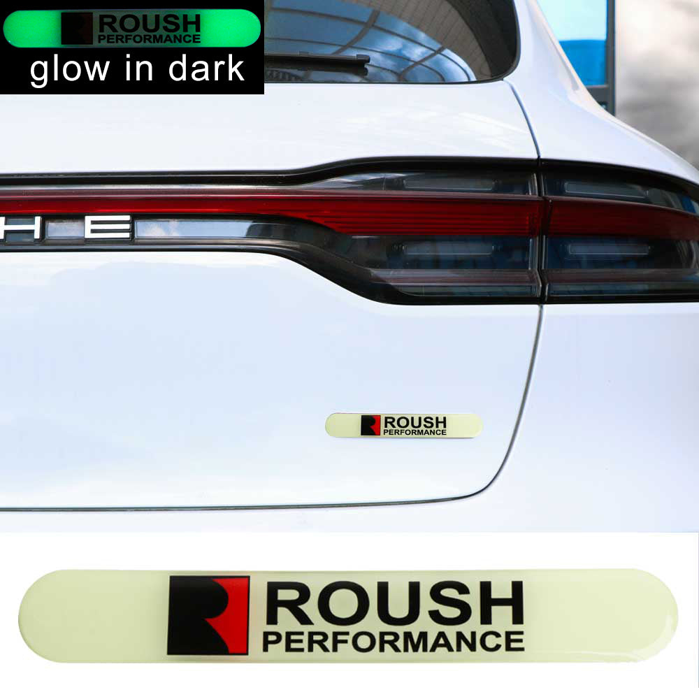 Brand New 1PCS ROUSH PERFORMANCE Glows in Dark Green Car Trunk Side Fenders Door Badge Scratch Guard Sticker