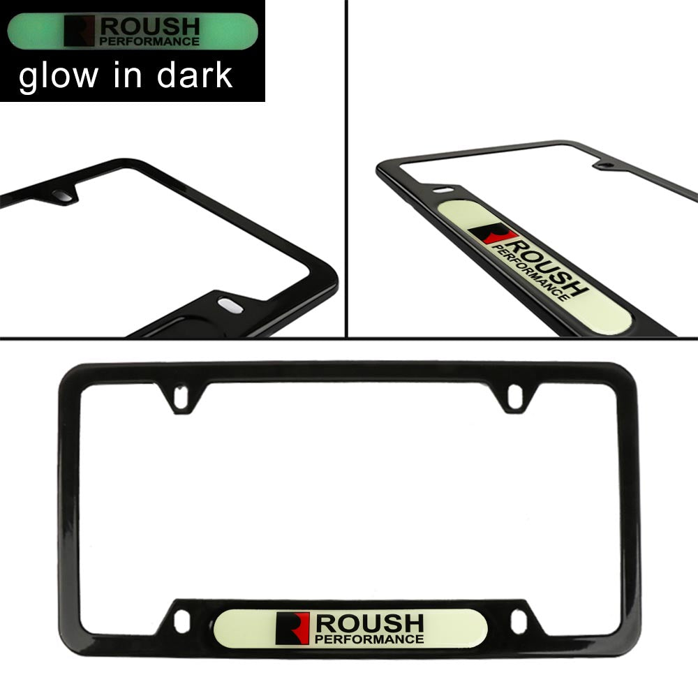 Brand New Universal 1PCS ROUSH PERFORMANCE Black Metal License Plate Frame