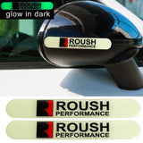 Brand New 2PCS ROUSH PERFORMANCE Glows in Dark Green Car Trunk Side Fenders Door Badge Scratch Guard Sticker