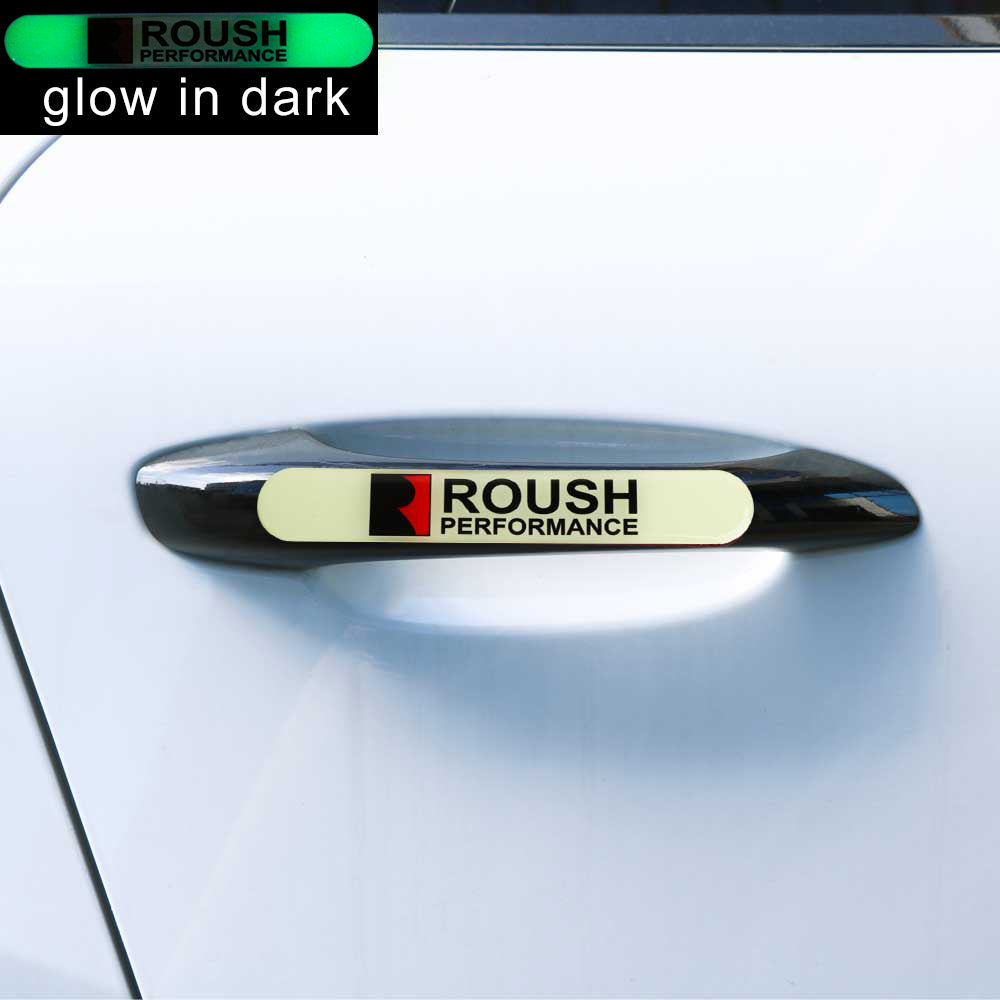 Brand New 1PCS ROUSH PERFORMANCE Glows in Dark Green Car Trunk Side Fenders Door Badge Scratch Guard Sticker