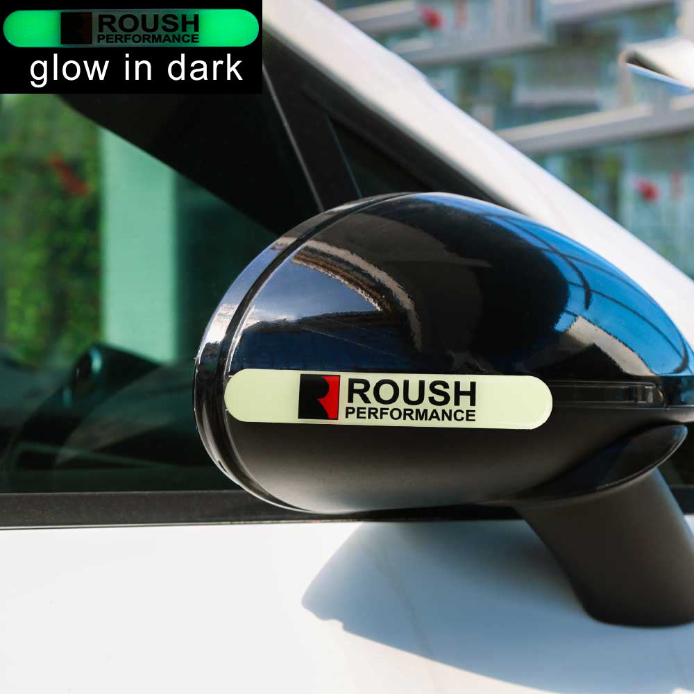 Brand New 1PCS ROUSH PERFORMANCE Glows in Dark Green Car Trunk Side Fenders Door Badge Scratch Guard Sticker