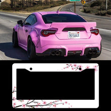 Load image into Gallery viewer, Brand New Universal 1PCS Sakura JDM Flower ABS Plastic White License Plate Frame