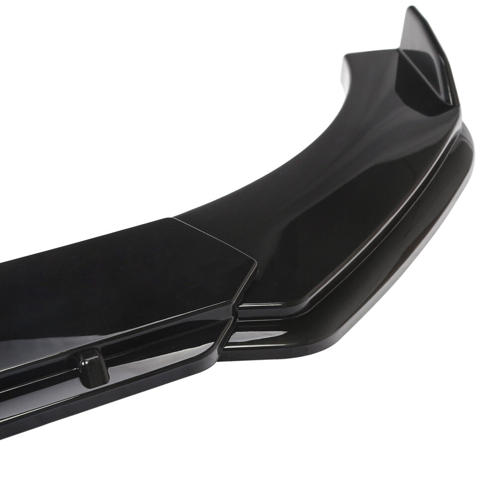 BRAND NEW UNIVERSAL 4PCS Glossy Black Front Bumper Protector Body Splitter Spoiler Lip