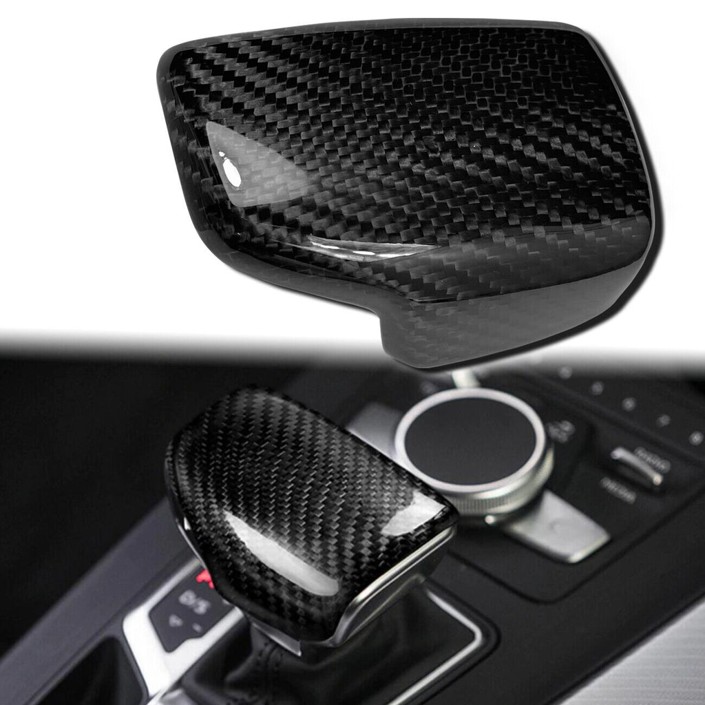 Brand New 2017-2023 Audi A4 S4 B9 A5 S5 Real Carbon Fiber Interior Gear Shift Knob Trim Cover