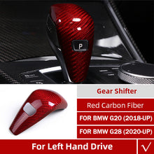Load image into Gallery viewer, Brand New Real Carbon Fiber Red Gear Shift Knob Cover Trim For BMW G20 M340i 330i 2019-2023