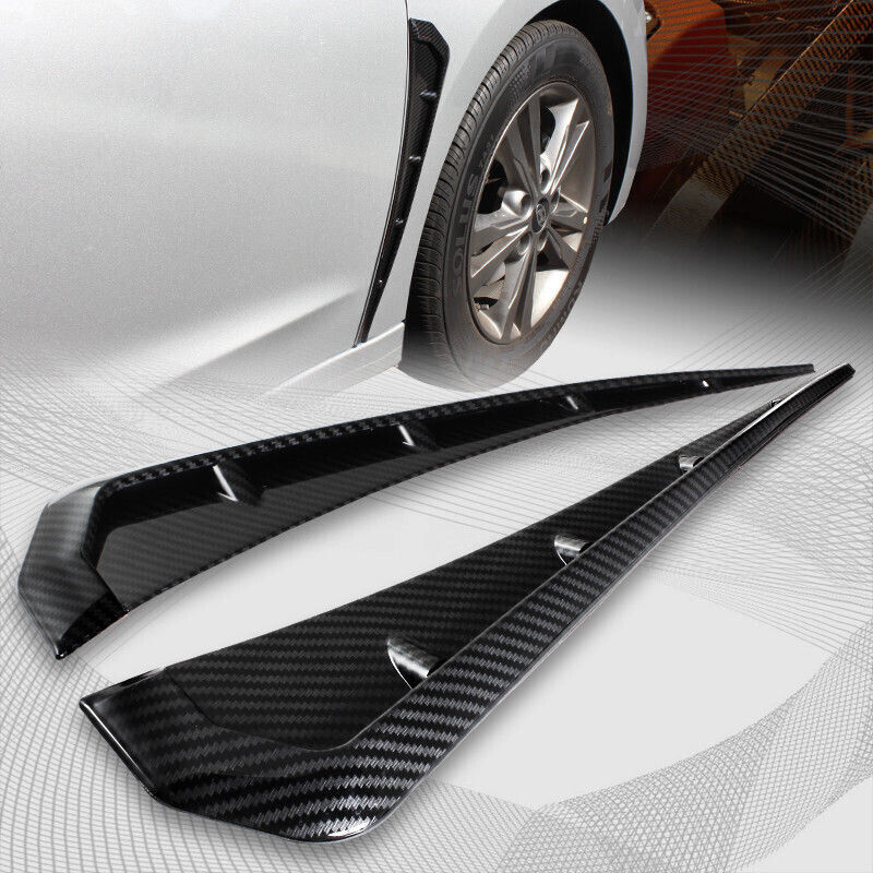 Brand New Universal Carbon Fiber Look Style ABS Side Fender Vent Air Wing Cover Trim For 2016-2023 Honda Civic