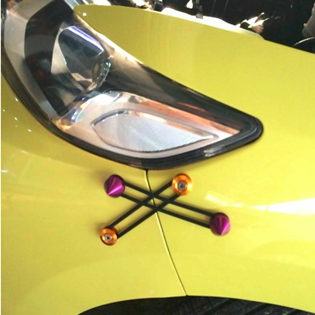 Brand New Universal Spike Style Neo Chrome Aluminum Car Bumper Trunk Fender Hatch Lids Quick Release Fastener