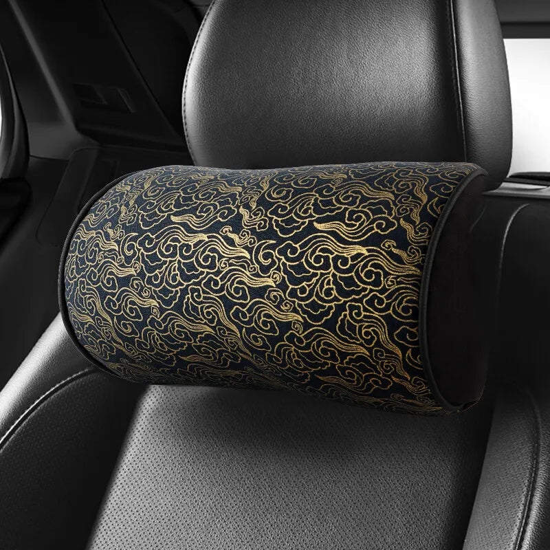 BRAND NEW 2PCS JDM SAKURA Black Cloud Fabric Soft Cotton Car Neck Rest Pillow Headrest