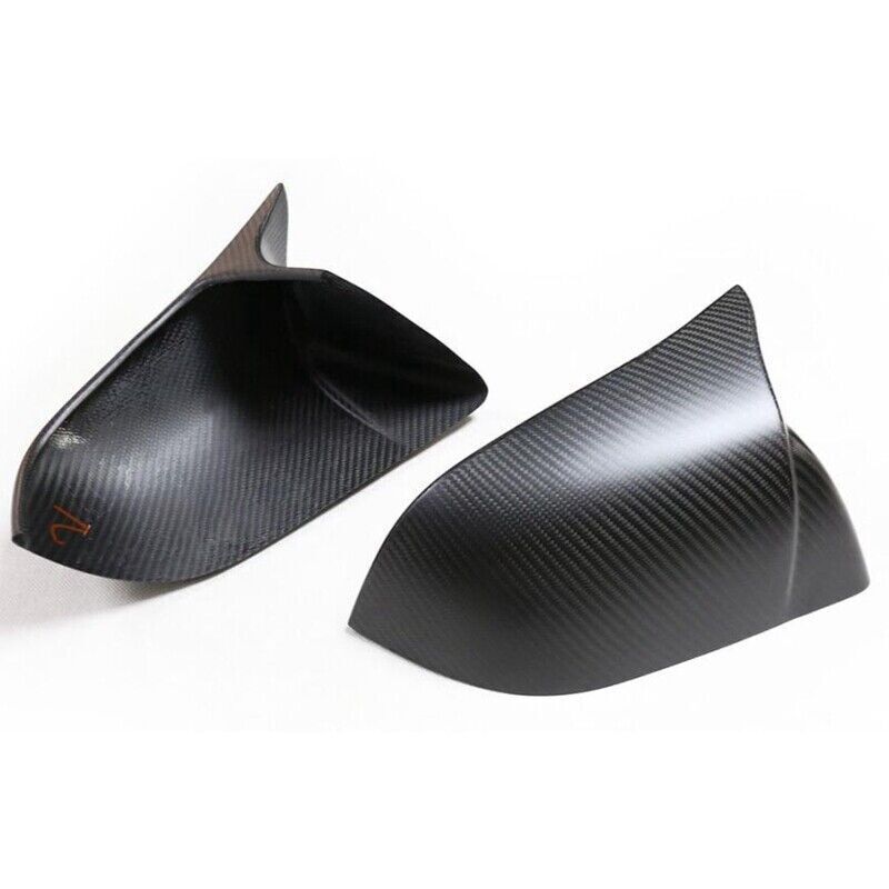 Brand New Matte Real Carbon Fiber M Style Car Side Mirror Add On Cover Caps For 2020-2023 Tesla Model Y