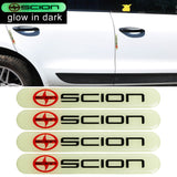 Brand New 4PCS SCION Glows in Dark Green Car Trunk Side Fenders Door Badge Scratch Guard Sticker