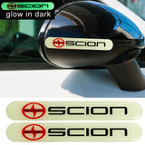 Brand New 2PCS SCION Glows in Dark Green Car Trunk Side Fenders Door Badge Scratch Guard Sticker