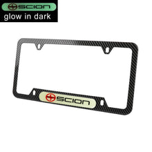 Load image into Gallery viewer, Brand New Universal 2PCS SCION Carbon Fiber Style Metal License Plate Frame