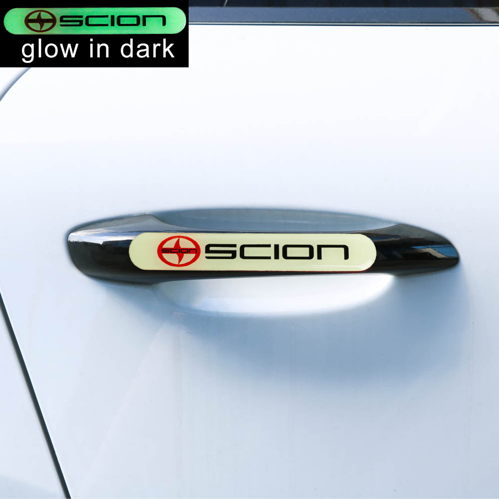 Brand New 4PCS SCION Glows in Dark Green Car Trunk Side Fenders Door Badge Scratch Guard Sticker