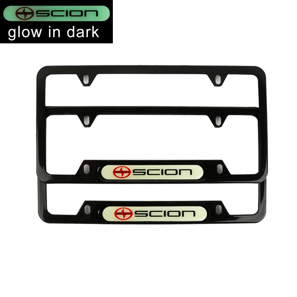 Brand New Universal 2PCS SCION Black Metal License Plate Frame