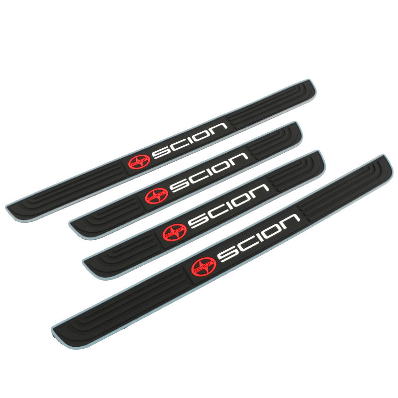 Brand New 4PCS Universal Scion Silver Rubber Car Door Scuff Sill Cover Panel Step Protector