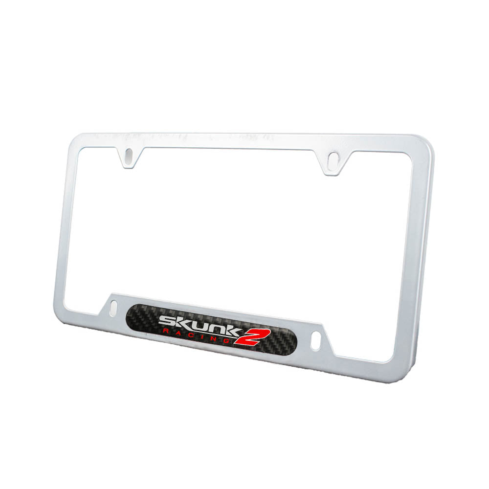 Brand New Universal 1PCS SKUNK2 Silver Metal License Plate Frame