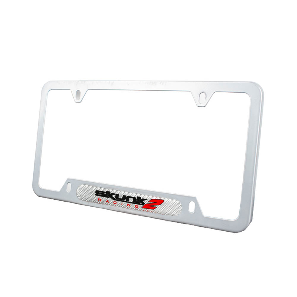 Brand New Universal 1PCS SKUNK2 Silver Metal License Plate Frame