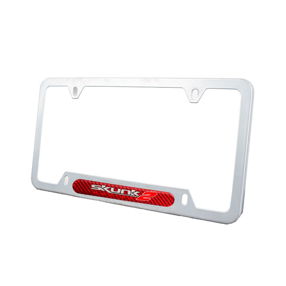 Brand New Universal 2PCS SKUNK2 Silver Metal License Plate Frame