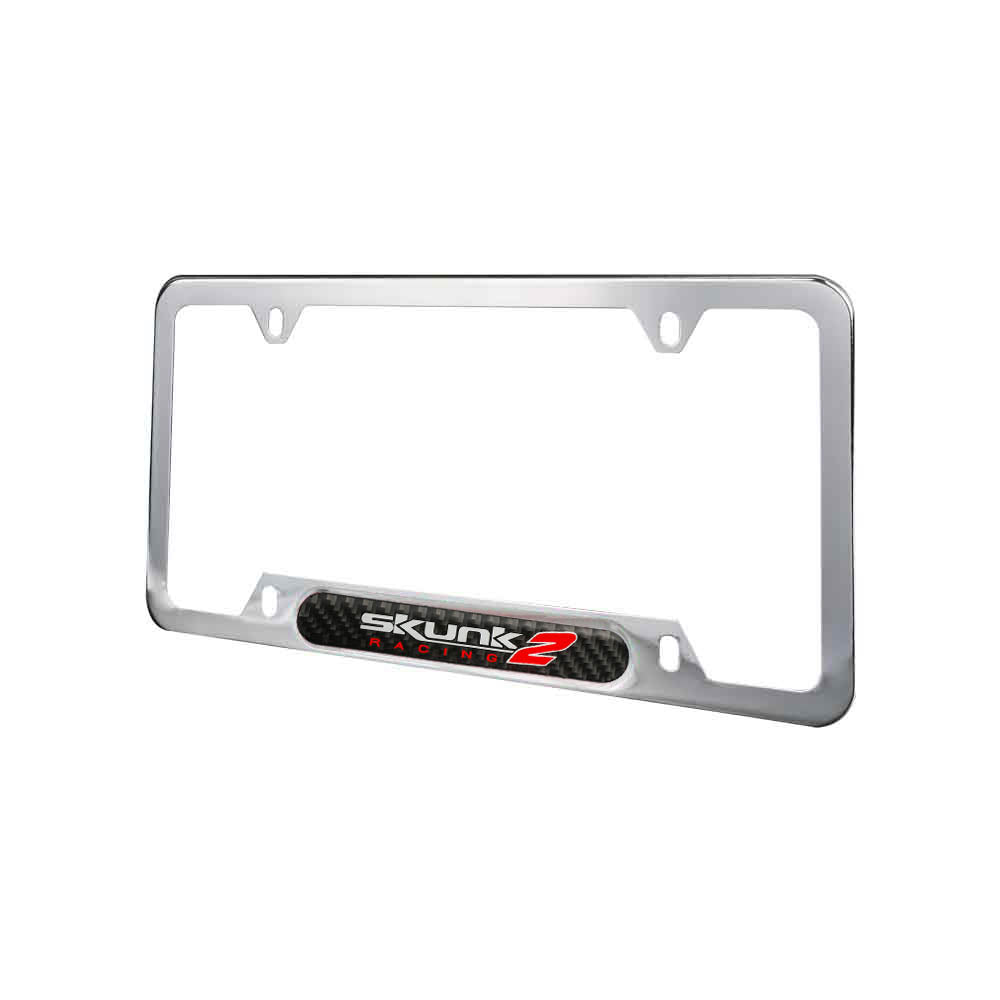 Brand New Universal 2PCS SKUNK2 Chrome Metal License Plate Frame