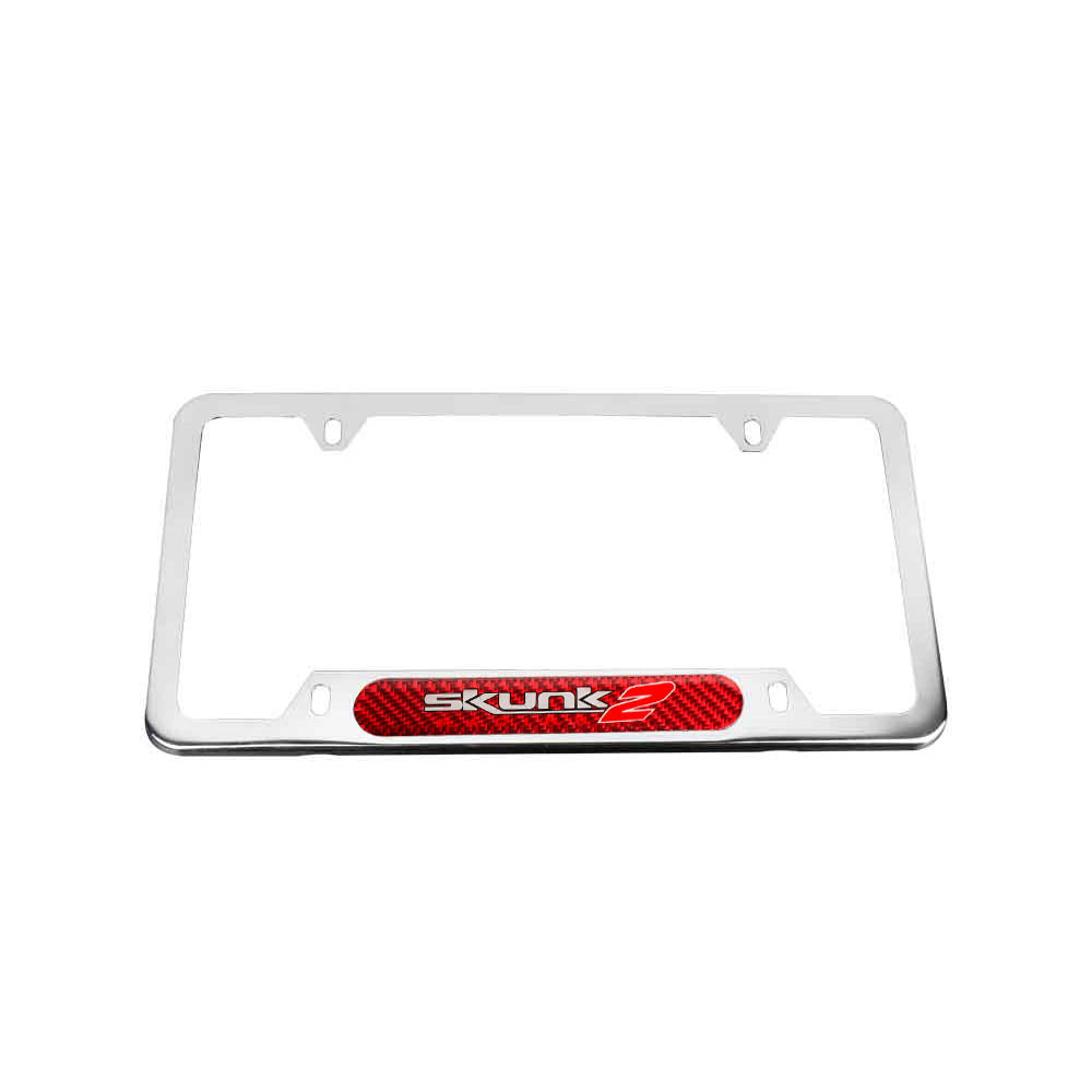 Brand New Universal 1PCS SKUNK2 Chrome Metal License Plate Frame