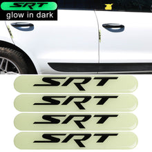 Load image into Gallery viewer, Brand New 4PCS SRT Glows in Dark Green Car Trunk Side Fenders Door Badge Scratch Guard Sticker