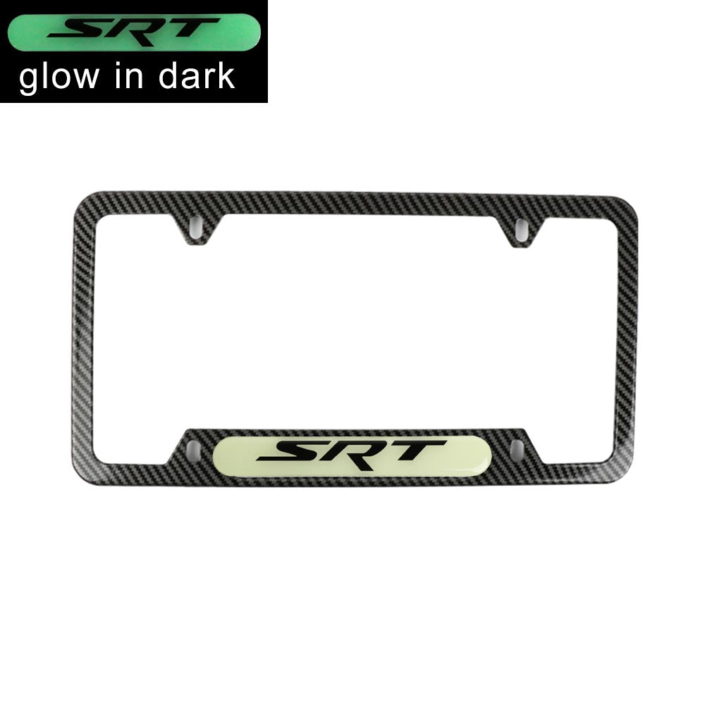 Brand New Universal 1PCS SRT Carbon Fiber Style Metal License Plate Frame