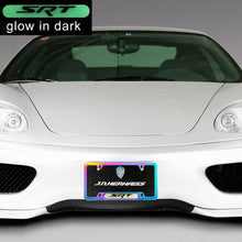 Load image into Gallery viewer, Brand New Universal 2PCS SRT Neo Chrome Metal License Plate Frame