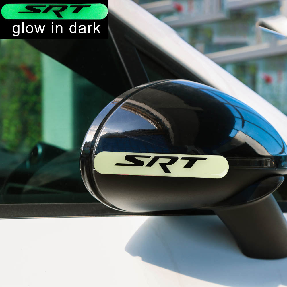 Brand New 8PCS SRT Glows in Dark Green Car Trunk Side Fenders Door Badge Scratch Guard Sticker