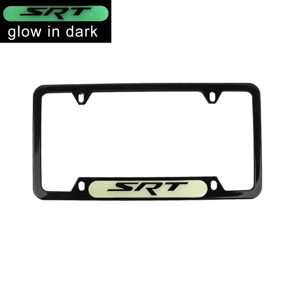 Brand New Universal 1PCS SRT Black Metal License Plate Frame