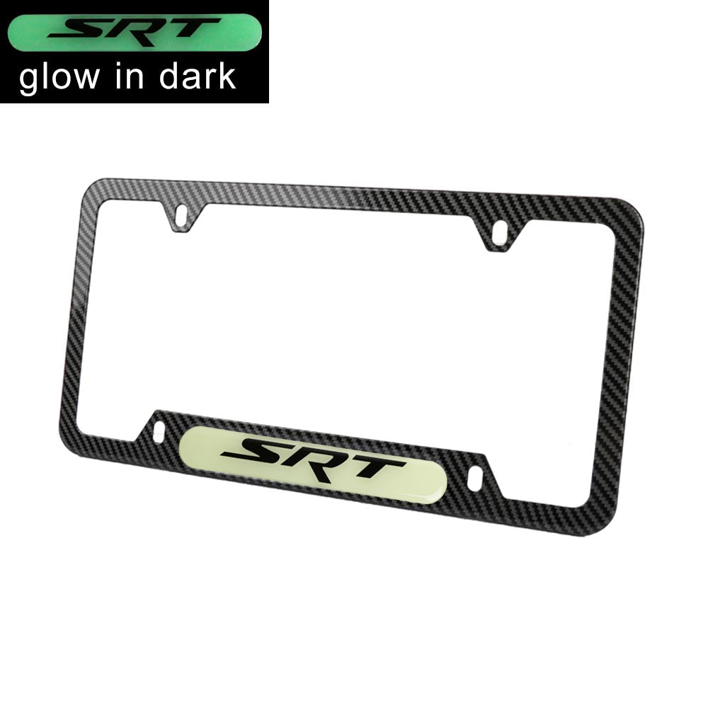 Brand New Universal 1PCS SRT Carbon Fiber Style Metal License Plate Frame