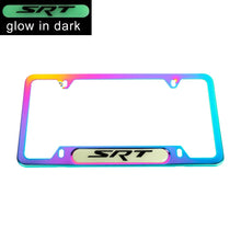 Load image into Gallery viewer, Brand New Universal 2PCS SRT Neo Chrome Metal License Plate Frame