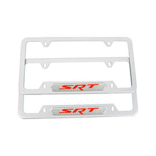 Load image into Gallery viewer, Brand New Universal 2PCS SRT Silver Metal License Plate Frame