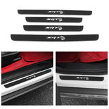 Brand New 4PCS Universal SRT HELLCAT Silver Rubber Car Door Scuff Sill Cover Panel Step Protector