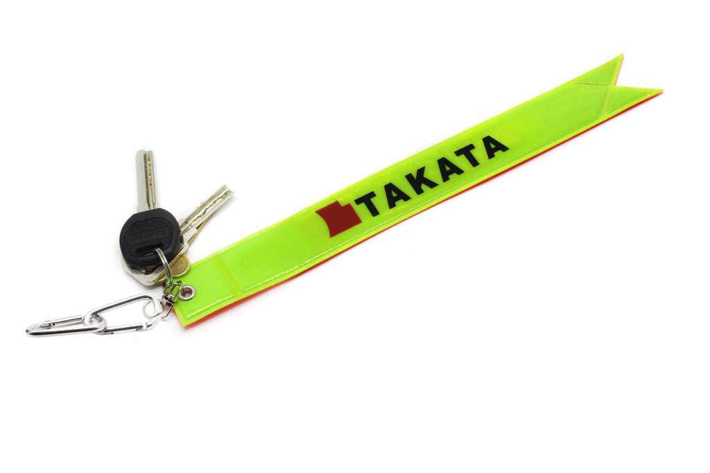 BRAND NEW JDM TAKATA REFLECTIVE STRIP DOUBLE SIDED KEYCHAIN