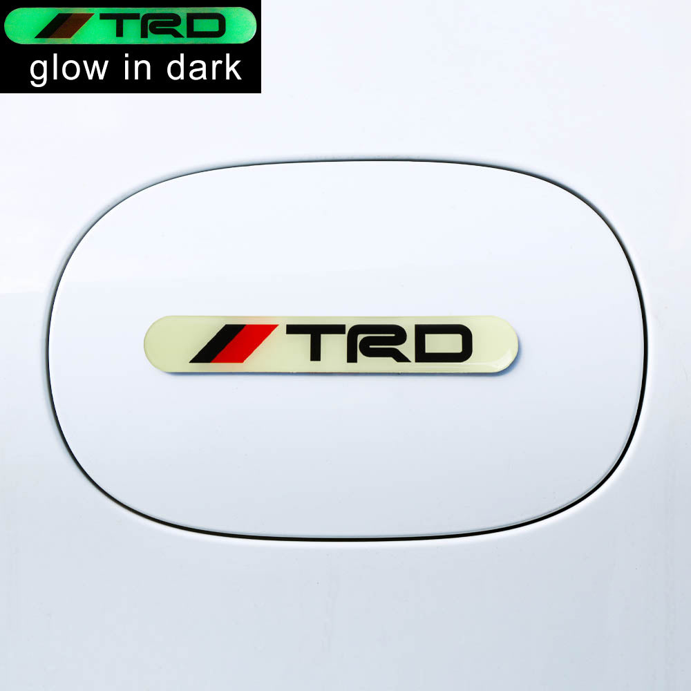 Brand New 4PCS TRD Glows in Dark Green Car Trunk Side Fenders Door Badge Scratch Guard Sticker