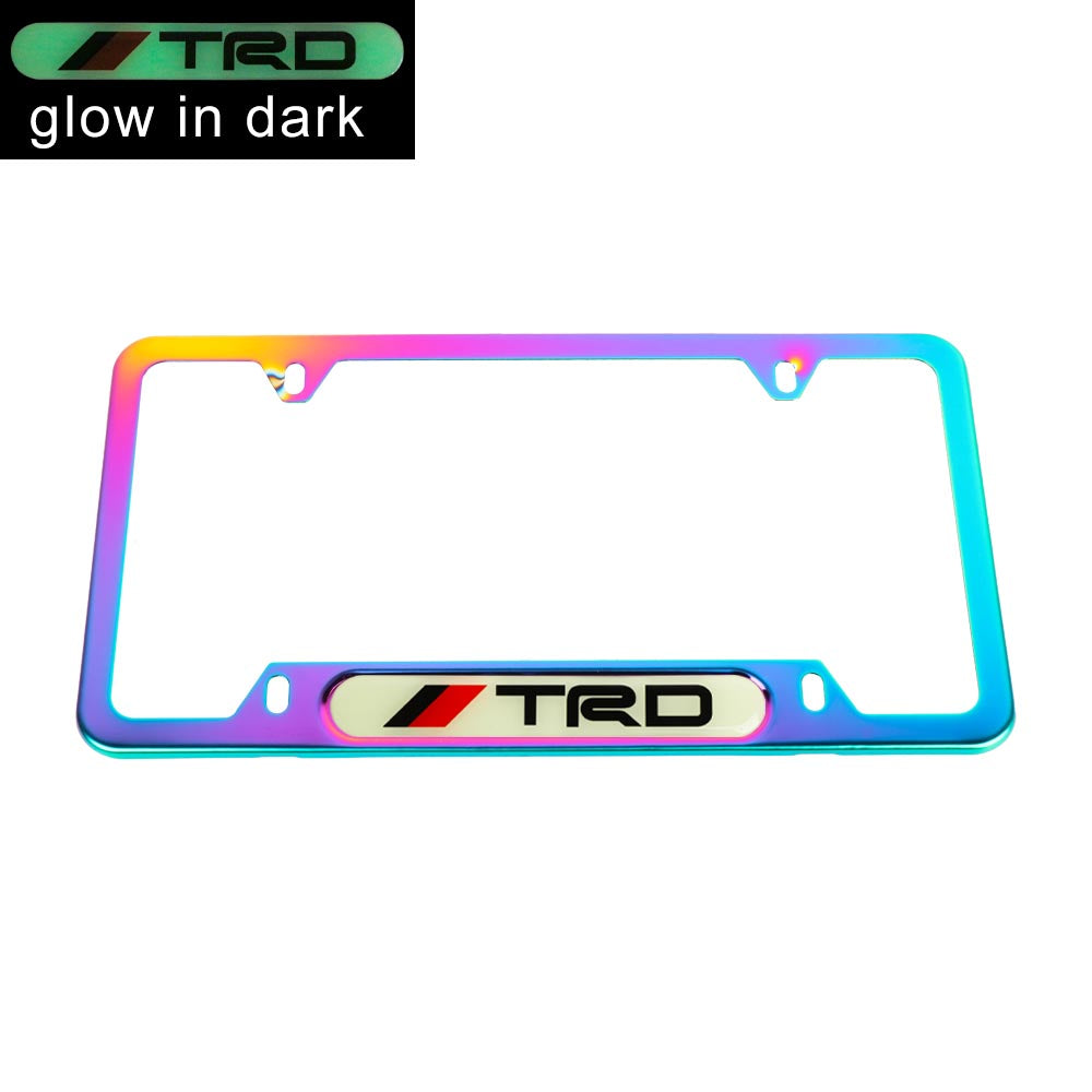 Brand New Universal 1PCS TRD Neo Chrome Metal License Plate Frame