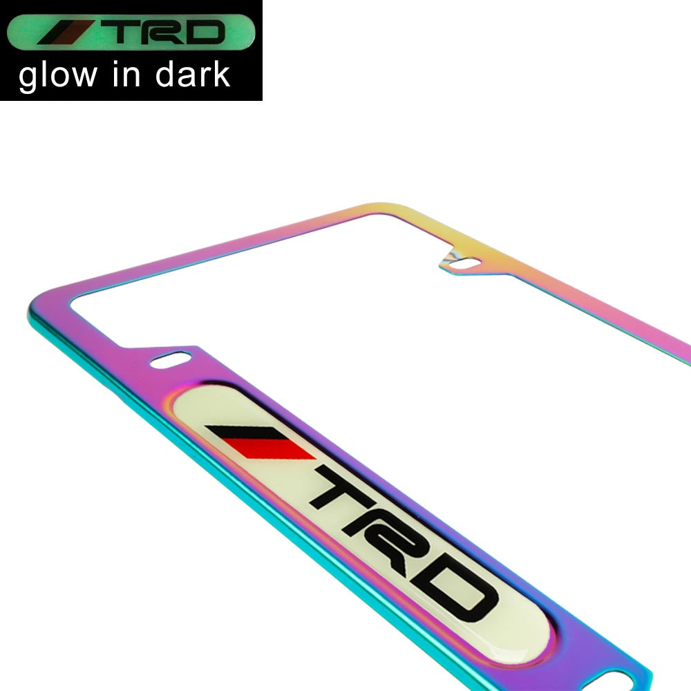 Brand New Universal 1PCS TRD Neo Chrome Metal License Plate Frame