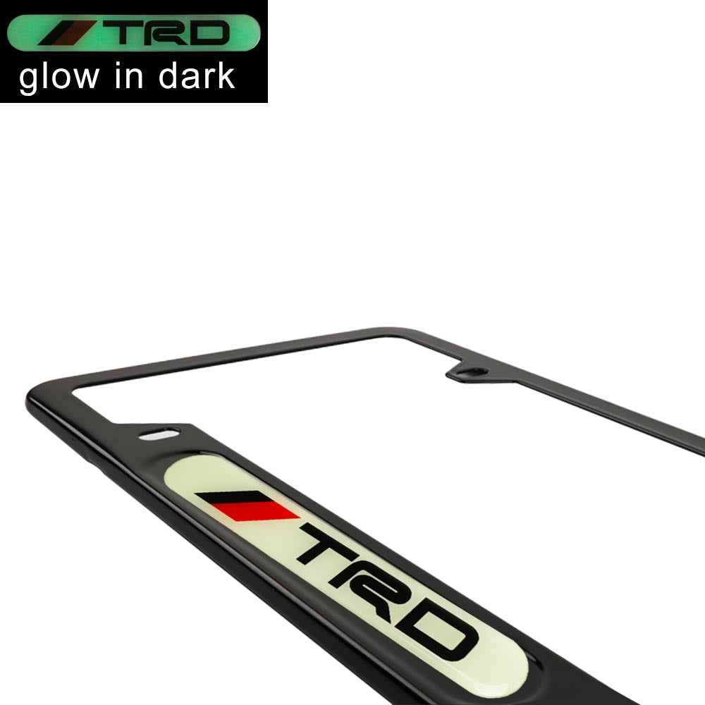 Brand New Universal 1PCS TRD Black Metal License Plate Frame