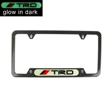 Load image into Gallery viewer, Brand New Universal 2PCS TRD Carbon Fiber Style Metal License Plate Frame