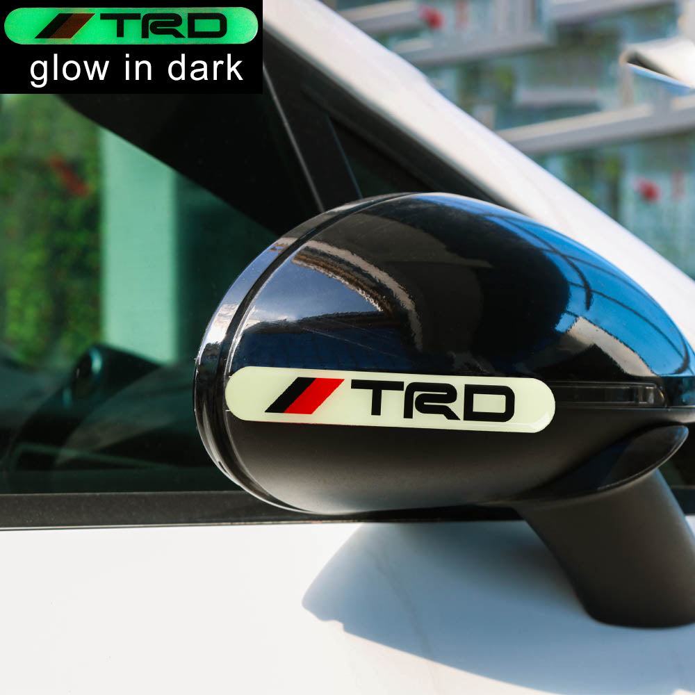 Brand New 4PCS TRD Glows in Dark Green Car Trunk Side Fenders Door Badge Scratch Guard Sticker